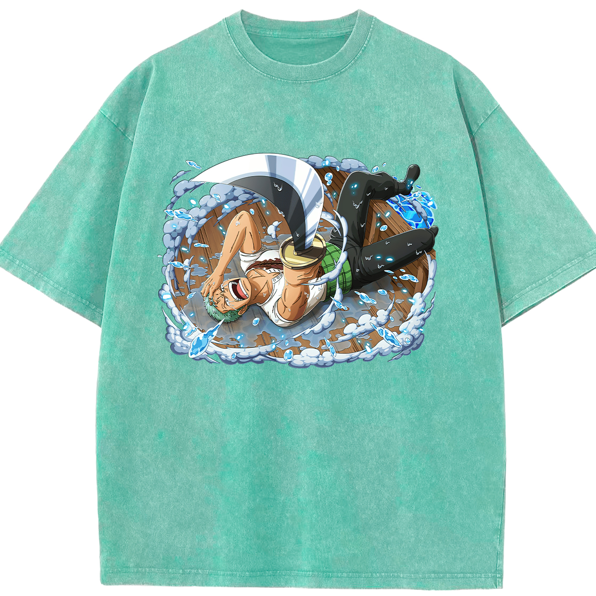ワンピース ロロノア・ゾロ ONE PIECE Roronoa Zoro 綿100% ヴィンテージ風 半袖Tシャツ（フロントプリント）